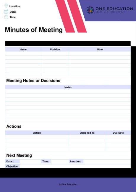 Minutes-of-Meeting-template – One Education